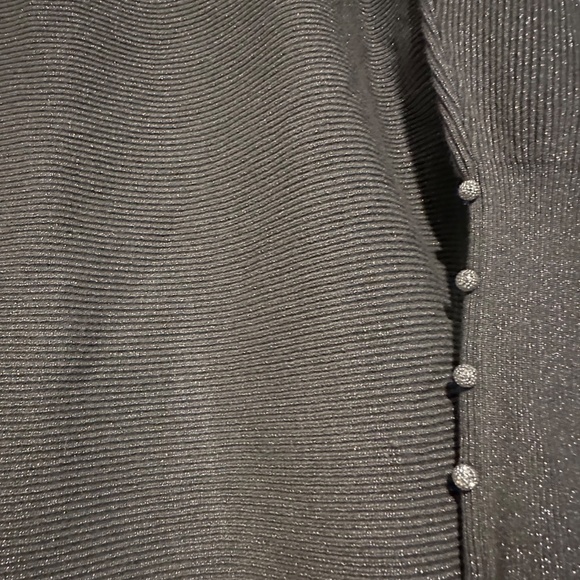 Vila Milano Metallic Ribbed Sweater Silver Sparkle Sweater, Large - Picture 5 of 5